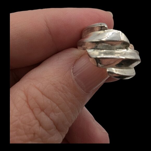 Vintage Sterling Silver Swirl Ring .925 Size 5.5 Toe Ring - Picture 5 of 5